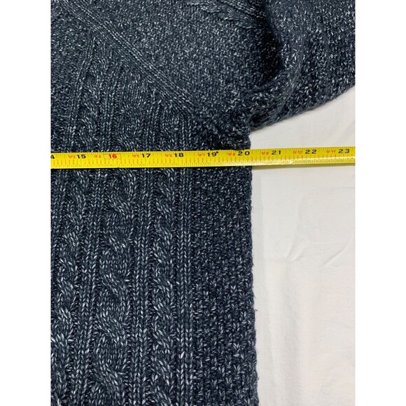 Abercrombie & Fitch Cable Knit Sweater Womens L Blue Fisherman Pullover - Picture 4 of 7